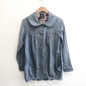 RARE ModCloth Dear Creatures Chambray Coat Jacket